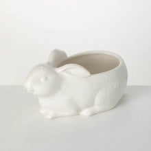 Load image into Gallery viewer, Glazed White Bunny Planter