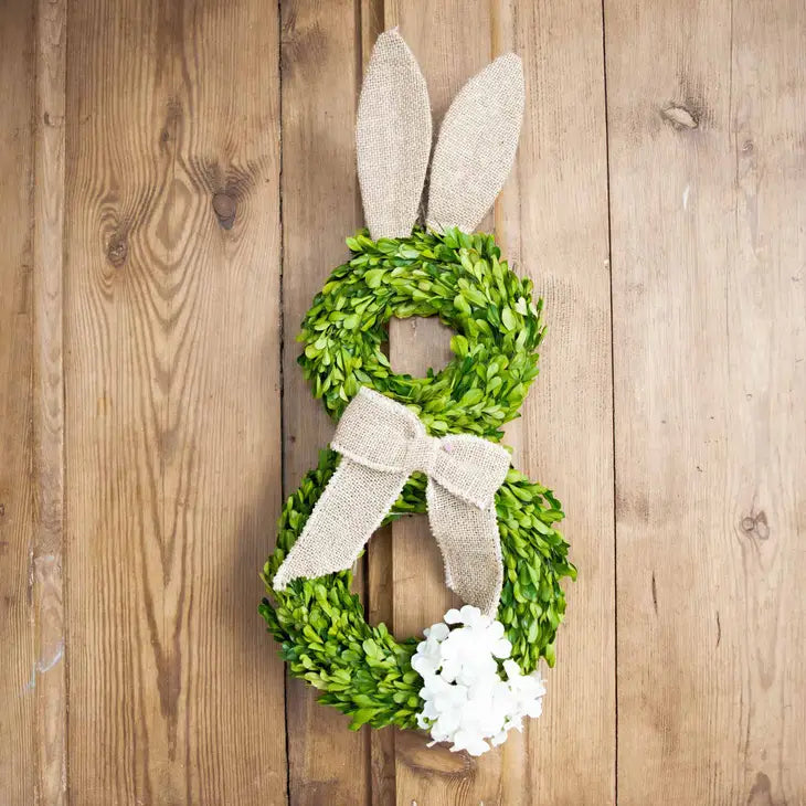 Preserved Boxwood Bunny Wreath