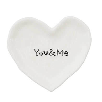 You & Me Ceramic Heart Mini Dish