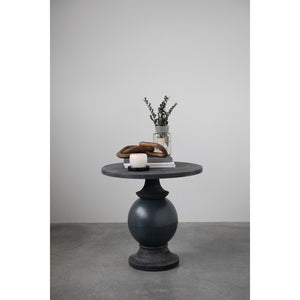 Mango Wood & Metal Side Table, Black