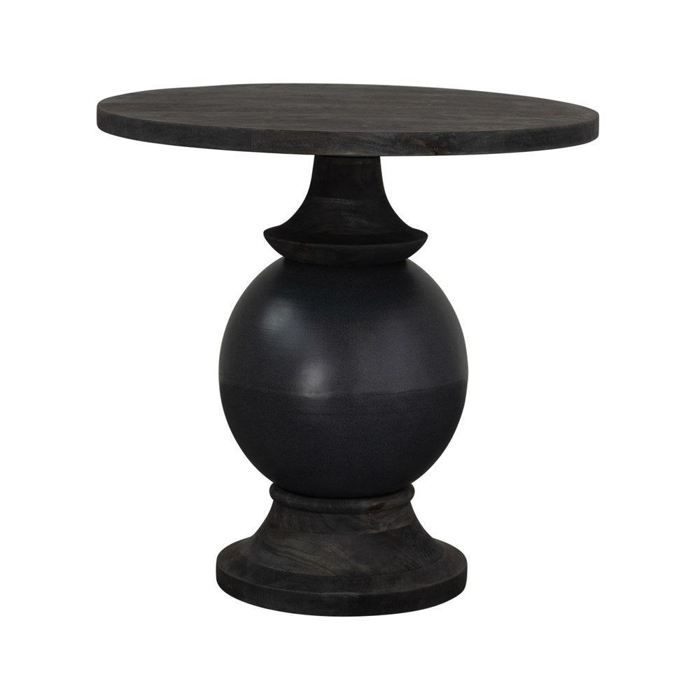 Mango Wood & Metal Side Table, Black