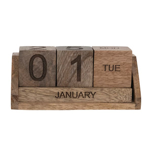 Mango Wood Perpetual Calendar