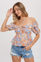 Load image into Gallery viewer, Floral Chiffon Halter Blouse