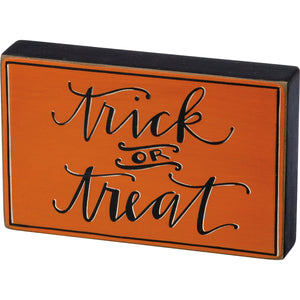 "Trick or Treat" Block Sign